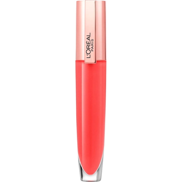 L'Oreal Paris Glow Paradise Baume à Lèvres en Gloss en tube Givré Mince avec Baume Corail et Embout Métallique Or rose de Marque L'Oreal Paris, Offrant une Formule Hydratante, Non Collante pour un Éclat de Lèvres Transparent et Naturel et une Sensation Douce.