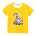 thumbnail image 1 of Penkiiy T-Shirts de Pâques pour Enfants Tout-Petits Garçons Filles Mode Mignon Imprimé Nain de Pâques Col Rond Imprimé Manches Courtes Haut 13 Ans Jaune, 1 of 4