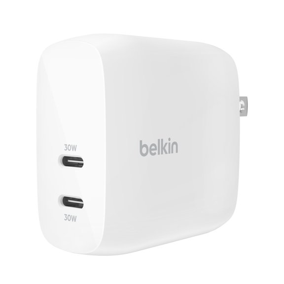 Belkin BoostCharge™ Pro Dual USB-C Wall Charger with PPS Power Delivery 60W - White