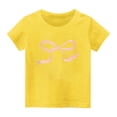 thumbnail image 1 of biudgviw T-Shirts pour Filles Tout-Petits en Coton Doux à Manches Courtes Col Ras du Cou T-Shirts Graphiques Hauts Décontractés d'Été 2-14 Ans, 1 of 3