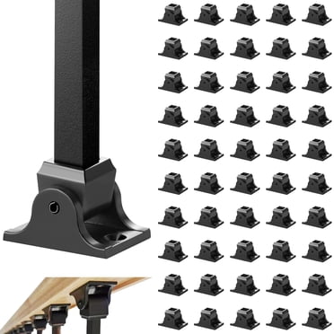 VEVOR Balustres en Alliage d'Aluminium Balustres Carrés Balustres en Fer Forgé Broches pour Escalier Chaussures Inclinées avec Trous pour Vis pour Utilisation avec Balustres d'Escalier de 1/2 Pouce, Revêtement par Pulvérisation Noir (50 Pcs)