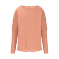 thumbnail image 4 of Besolor Tuniques de Printemps et d'Automne pour Femmes T-Shirt à Col Rond à Manches Longues Décontracté Uni Blouse de Sortie de Printemps et d'Automne pour Dames, 4 of 5