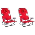 thumbnail image 1 of Ostrich On-Your-Back Folding Reclining Outdoor Lawn Chair, Red (2 Pack), 1 of 10