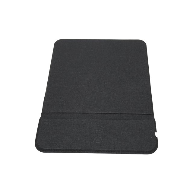 15W Tapis de Souris de Charge Rapide, Multifonction PU Base de Résistance au Glissement avant Noir Tapis de Souris de Charge Protection Multiple pour Bureau