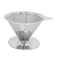 thumbnail image 3 of Coffee Filter, 4.9 × 5.7in Coffee Drip Cone Silver Reusable Stainless Steel  For Coffee Machine For Drip Coffee, 3 of 8