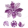 thumbnail image 2 of Shisuyan Purple Plastic Glitter Powder Flowers 12Pcs 5.9X5.9X0.4In, 2 of 8