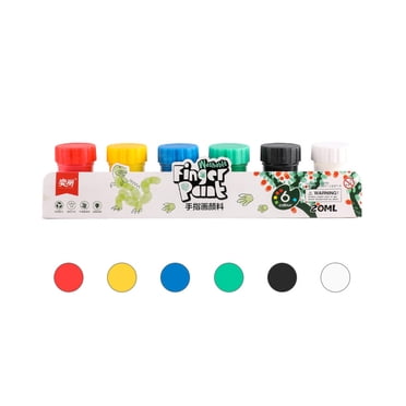 yeacher Ensemble de Peinture pour Doigts Lavable 20 ml pour Enfants - 6 Couleurs Vibrantes pour Gribouillages Créatifs et Projets d'Art