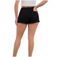 thumbnail image 4 of Yuyuzo Womens High Waisted Shorts Summer Stretchy Ripped Shorts Classic Solid Color Shorts with Pockets, 4 of 4