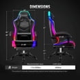 thumbnail image 3 of Wingomart Ergonomic Gaming Chair with Footrest, High Back Faux Leather Gaming Chair With RGB led light and Adjustable Armrest Height Adjustable Swivel, 3 of 8