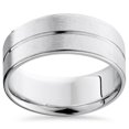 thumbnail image 1 of Channel & Beveled Edge Wedding Band 14K White Gold, 1 of 1