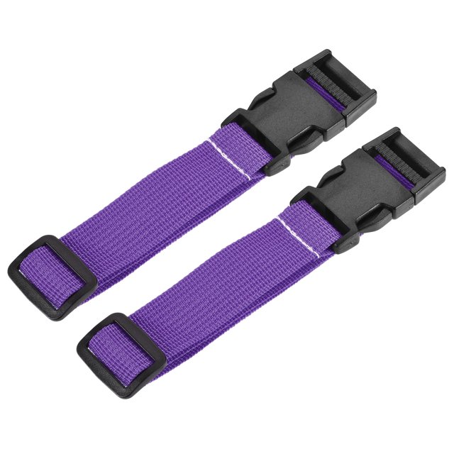 Unique Bargains Suitcase Belts with Quick Release Buckle Luggage Straps, Purple 2 Pack