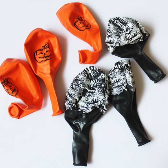 kurtrusly 10pcs/5pcs Pumpkin/Spider Halloween Balloon Elastic Latex Party Decorative Room Ornaments