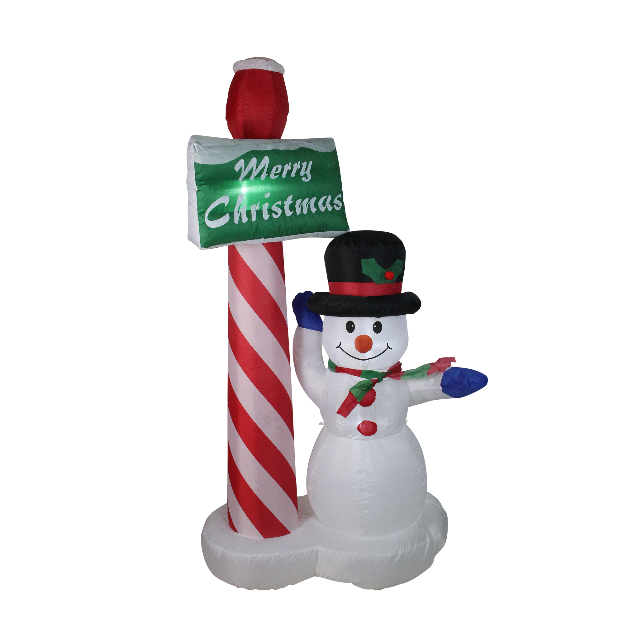 Northlight 6' Inflatable Lighted Snowman with Merry Christmas Sign Christmas Yard Art Decoration