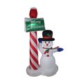 thumbnail image 1 of Northlight 6' Inflatable Lighted Snowman with Merry Christmas Sign Christmas Yard Art Decoration, 1 of 3