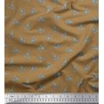 thumbnail image 1 of Soimoi Brown Poly Georgette Fabric Sea Prawns Ocean Print Sewing Fabric Yard 42 Inch Wide, 1 of 1