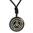 thumbnail image 4 of lionlar Pendentif Triquetra Antique Collier Pendentif Rune Bijou Rune Sculpté Lisse Noir, 4 of 9