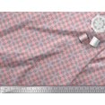 thumbnail image 2 of Soimoi Pink Georgette Viscose Fabric Square & Triangle Geometric Printed Craft Fabric by the Yard 42 Inch Wide, 2 of 3
