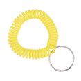 thumbnail image 1 of Unique Bargains Porte-Clés Spirale Extensible en Plastique à Ressorts de Poignet, Jaune, Lot de 5, 1 of 5