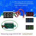 thumbnail image 3 of 0.36 inch LED Digital 2-line DC Voltage Table Red Blue Green DC4.5-30V Voltmeter, 3 of 9