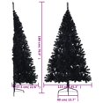 thumbnail image 4 of vidaXL Artificial Half Christmas Tree with Stand Black 180 cm PVC, 4 of 5