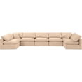 thumbnail image 3 of Meridian Furniture Indulge 234" Velvet U-Shaped Modular Sectional in Beige, 3 of 9
