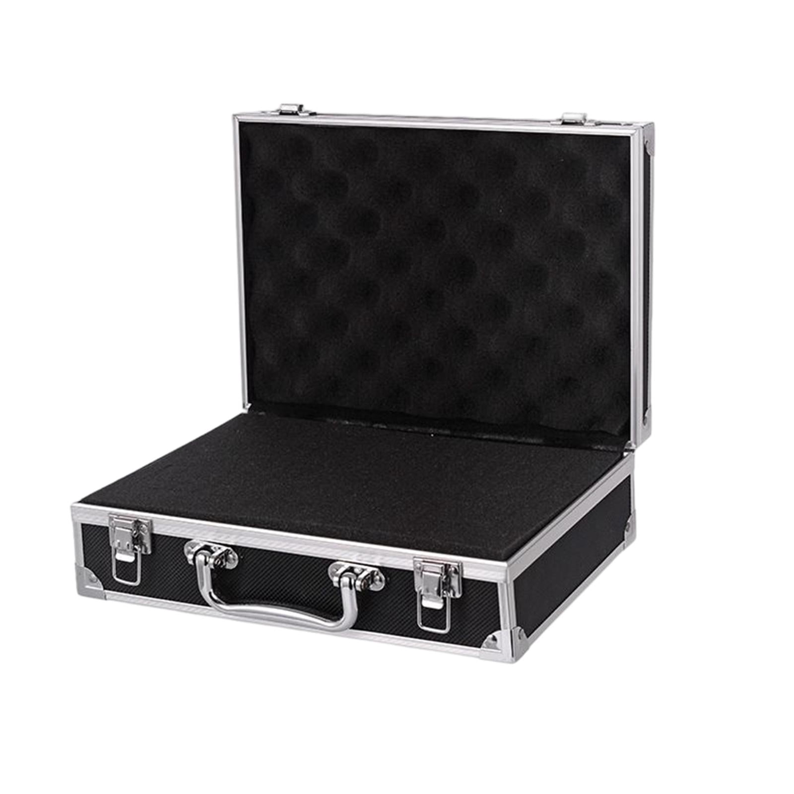 TISHITA Aluminum Alloy Carrying Case Lightweight Waterproof Briefcase Multipurpose Black Black Small Buckle