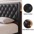 thumbnail image 4 of Homall Queen Size Bed Frame with Headboard PU Leather Upholstered Bed Frame Platform,All Metal Slats Support Platform Bed Frame with Storage Space,Easy Assembly,Noise Free,No Box Spring Needed,Black, 4 of 7