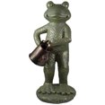 thumbnail image 1 of Northlight 17" Gold Verdigris Frog with Watering Can Outdoor Garden Statue, 1 of 5