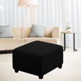 thumbnail image 2 of 1 Pce Housses d'Ottoman Housse d'Ottoman Protège-Pouf Housse de Repose-Pieds Noir, 2 of 7