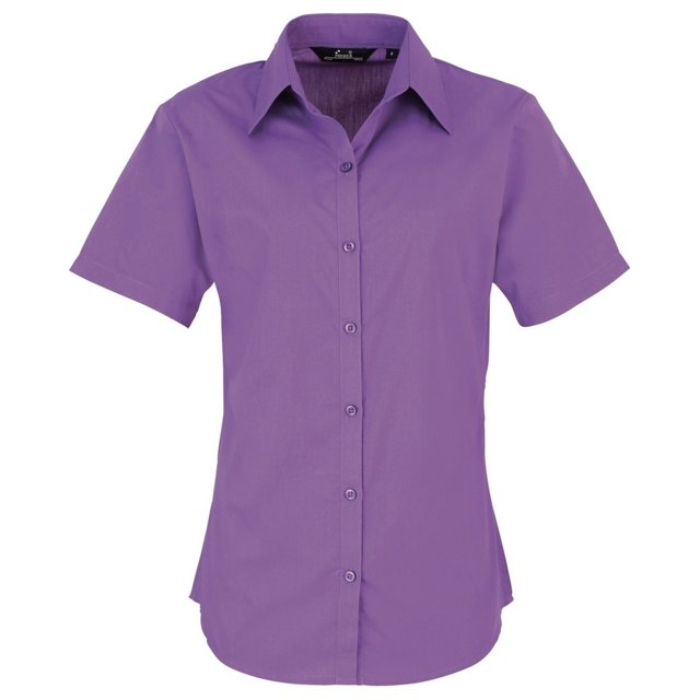 Premier Blouse en Popeline à Manches Courtes / Chemise de Travail Unie
