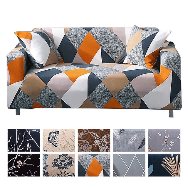 CHOK 2024 Housse de Sofa Ajustée Extensible Housse Élastique Tissu Motif Imprimé Chaise Causeuse Canapé Banquette Antidérapante Housses de Sofa Protège-Meubles Lavable