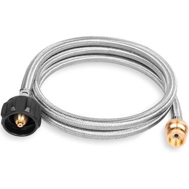 GASPRO Adaptateur de Boyau au Propane avec Boyau Tressé de 5 Pi, Convertit des Cylindres de 1 lb en 20 lb, Convient aux Cuisinières Coleman, Plaque de Cuisson Blackstone de 17 Pouces et 22 Pouces, Grils Weber Q et Chauffages Compagnons