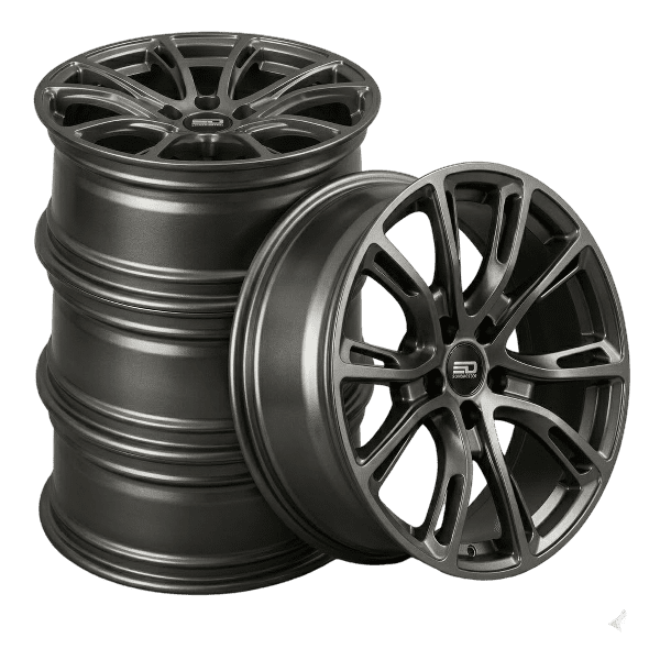 4 x jantes Euro Design SRT en alliage Gunmetal mat de 18x8 pouces pour 2018 - 2026 Jeep Cherokee
