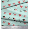 thumbnail image 2 of Soimoi Toile de Coton Vert Triangle & Flèche Coeur Imprimé par Yard 56 Pouces de Large, 2 of 5
