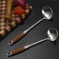 thumbnail image 1 of Yhmxh Kitchen Gadgets Kitchen Essentials Large Spatula Slotted Turner Soup Ladle 304 Stainless Steel Wok Spatula Set Slotted Spoon For Cooking Utensils Set Long Wooden Handle Ladles Kitchen, 1 of 4