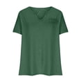 thumbnail image 3 of Jsaierl Women's Summer Solid Color Tops Plus Size Short Sleeve Notched V Neck Shirts Work Business Life Blouses, 3 of 6