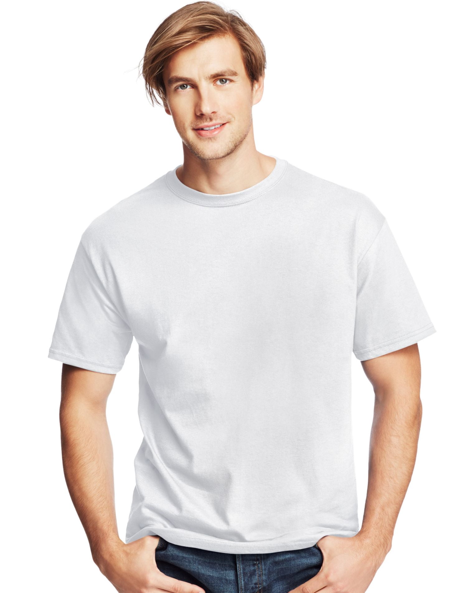 Hanes Mens ComfortSoft 4-Pack Crewneck T-Shirts, 3XL, White