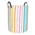 thumbnail image 3 of YFYANG Waterproof Laundry Hamper, Rainbow Line Pattern Laundry Basket Oxford Fabric with Handle Foldable, M, 3 of 8
