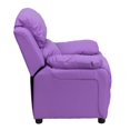 thumbnail image 3 of Deluxe Padded Contemporary Lavender Vinyl Kids Recliner with Storage Arms, 3 of 9