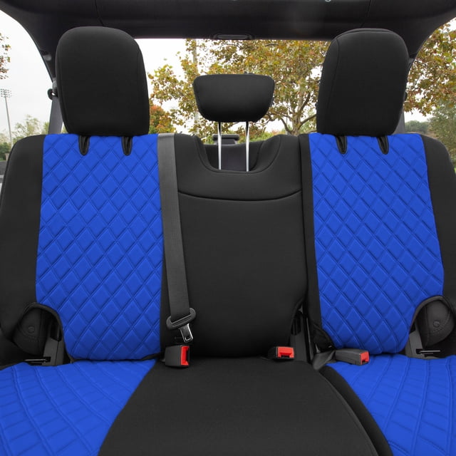 FH Group Neoprene Custom Soft Fit Seat Covers for 2018-2021 Jeep Wrangler JL 4DR Rear Set