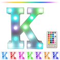thumbnail image 2 of LiveSatisfy Clearance Colorful Light Up Letters, LED Letter Lights Marquee Letter Signs Battery Powered, Letter Lamp with Remote for Birthday Party Wedding Home Bar Christmas Decorations, 2 of 8