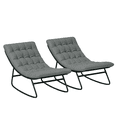 thumbnail image 1 of Outsunny Outdoor Rocking Chair Set w/ Cushion, Mesh Patio Chair, Dark Grey, 1 of 10