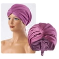 thumbnail image 3 of 1PC Adjustable Silk Satin Hair Bonnet Double Layer for Sleeping Satin Imitation Silk Defend Hair Comfortable, 3 of 5