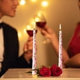 thumbnail image 1 of Birdeem Long Taper Candles for Wedding Decor,Unscented with Floral Print,Romantic Dinner Candles,9.8 Inch,Set of Two, 1 of 9