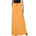 thumbnail image 1 of FAIWAD Women's Elastic High Waisted Maxi Skirt Drawstring Loose Casual Basic A-Line Skirts with Pockets, 1 of 8