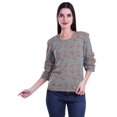 thumbnail image 2 of Moomaya Ruffle Sleeve Printed Cotton Womens Tops Plus Size Short T-Shirt Top, 2 of 4