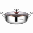 thumbnail image 1 of Stainless Steel Soup Pot With Glass Lid, 12.6 Inches Diameter, Extra Thick Bottom, Household Cooking Pot, Induction Compatible, 4L Capacity, 1 of 9