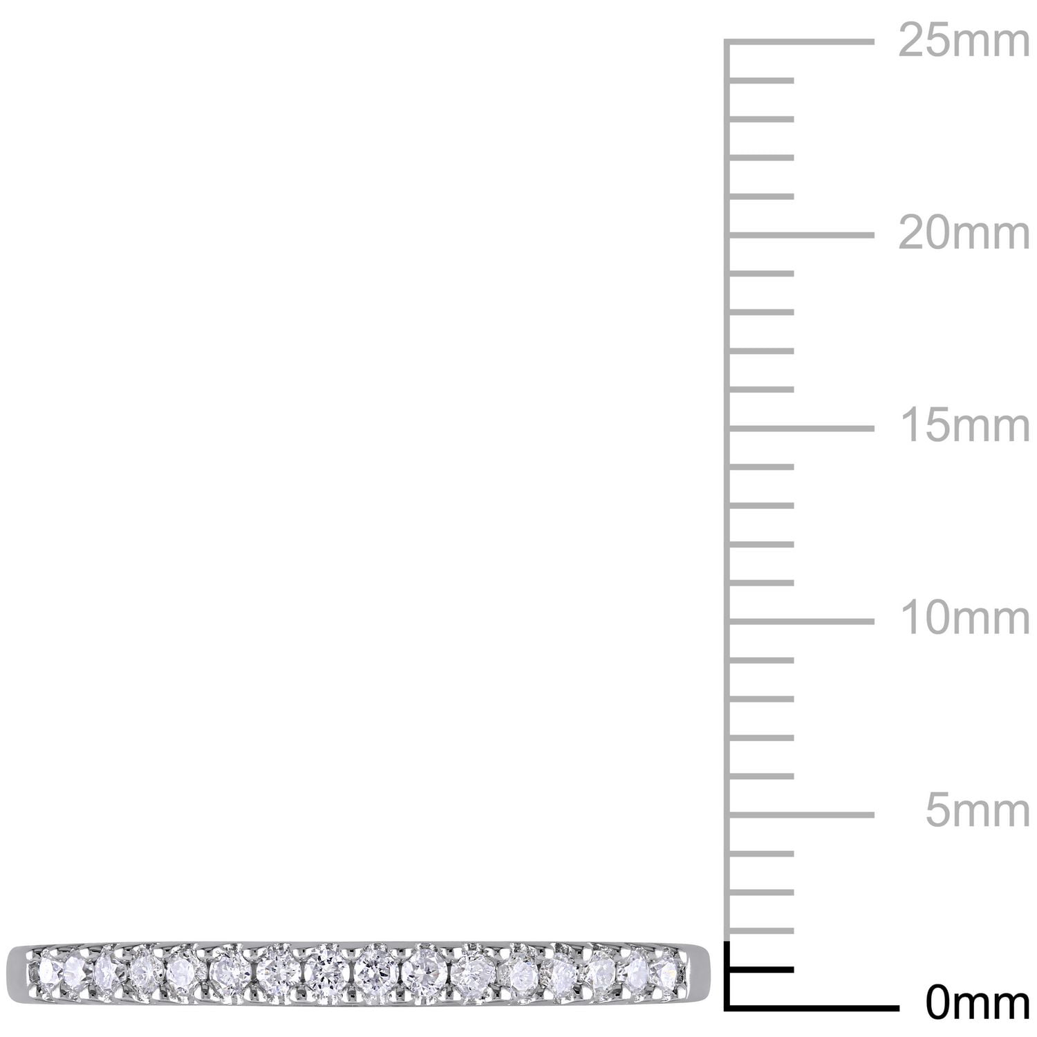 Bague d'anniversaire semi-éternité Miabella avec diamants 1/7 CT poids total en argent sterling