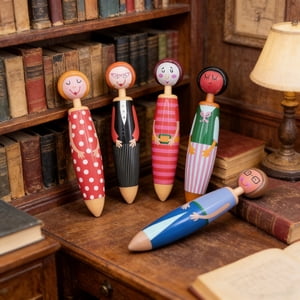 Character Ballpoint Pens Fun Novelty Writing Pens | Playful Cute Stationery for Kids | Decorative Doll Pens for School Office Home Use