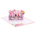 thumbnail image 1 of Uxcell 100th Birthday Card, Pop-Out Birthday Card 3D Flower Bouquet Butterflies, 1 of 5
